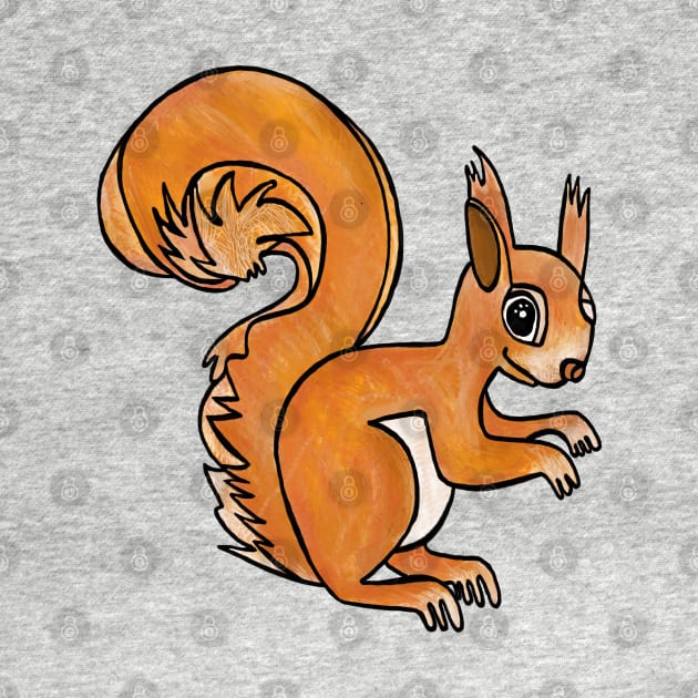 Cute red squirrel by badlydrawnbabe